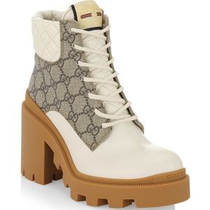 Gucci GG Ankle Combat Boot Never Worn